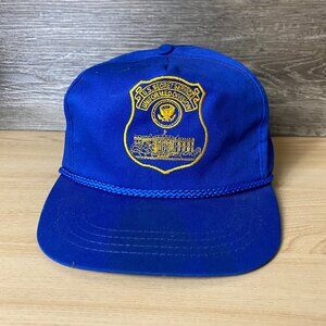 Vintage US Secret Service Hat Cap Snapback Blue Trucker Adjustable